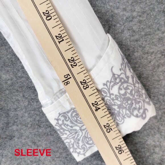 7 Diamonds Shirt Mens Large White Button Down Y2K  Gothic Punk Grunge Rockabilly - Picture 6 of 14